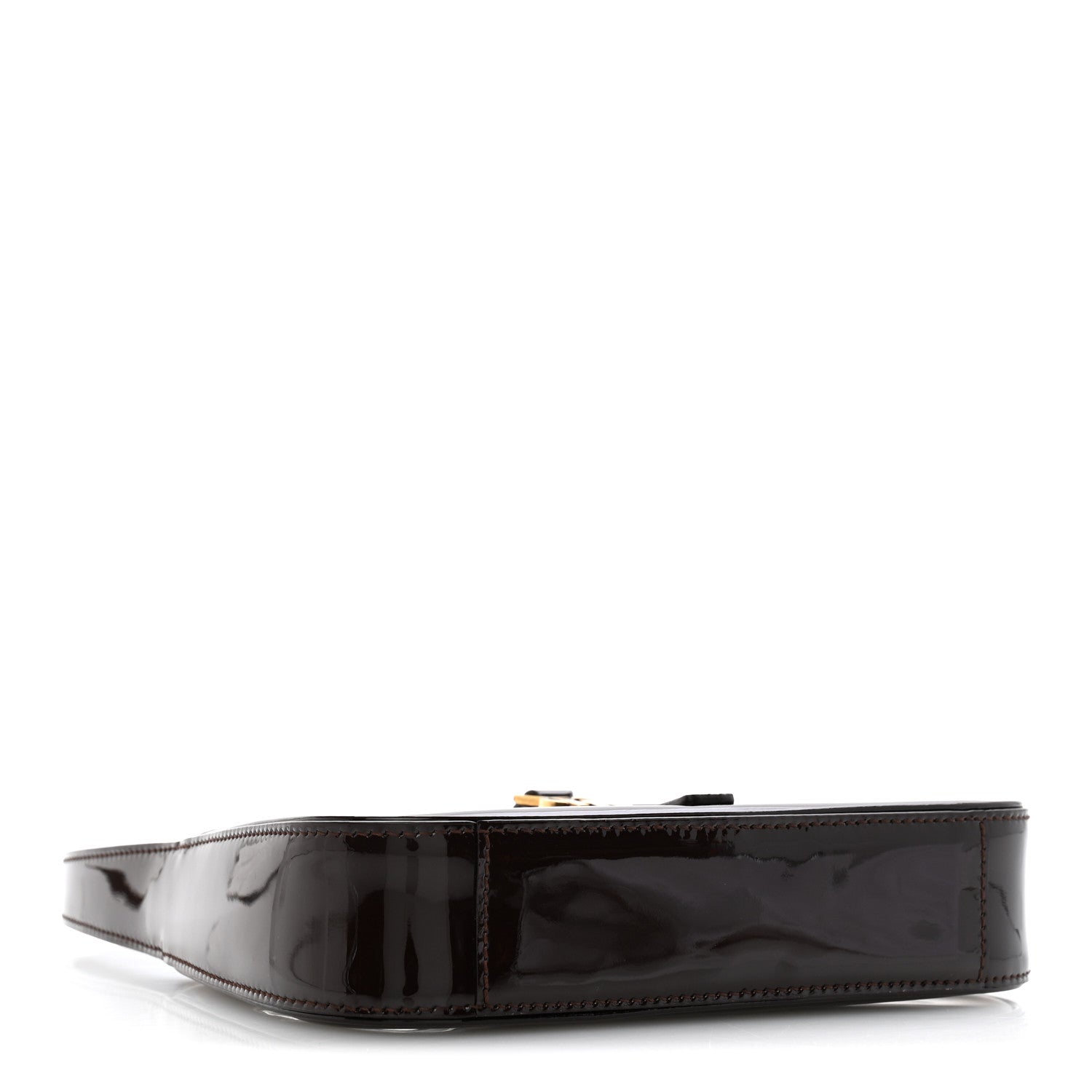 Saint Laurent Patent Calfskin Le 5 A 7 Mini Hobo Spicy Chocolate 4 of 12