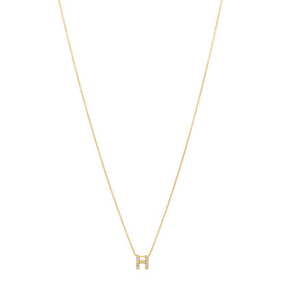 Roberto Coin 18K Yellow Gold Diamond Love Letter H Pendant Necklace 1 of 5