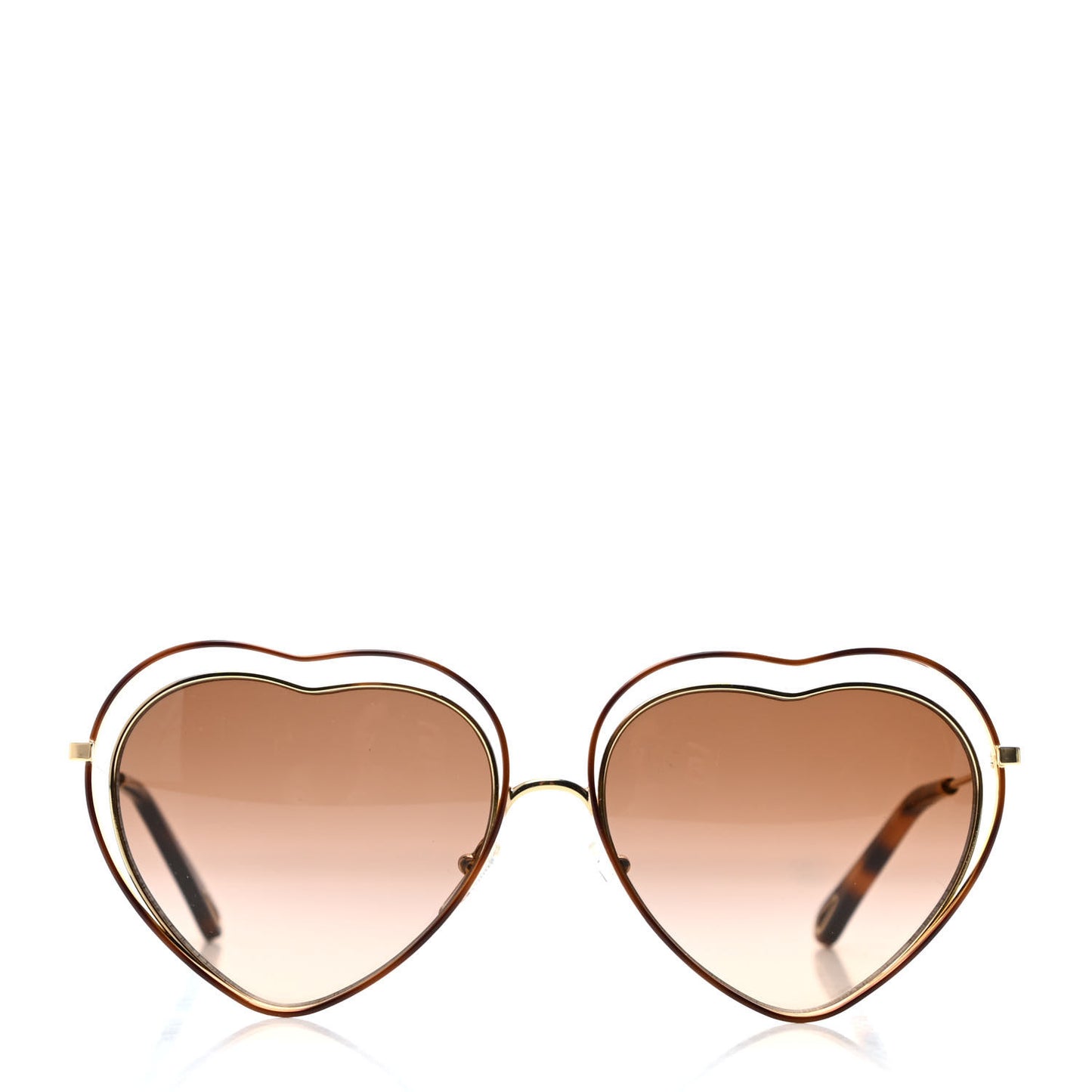Metal Poppy Love Heart Sunglasses CE131S Gold Brown