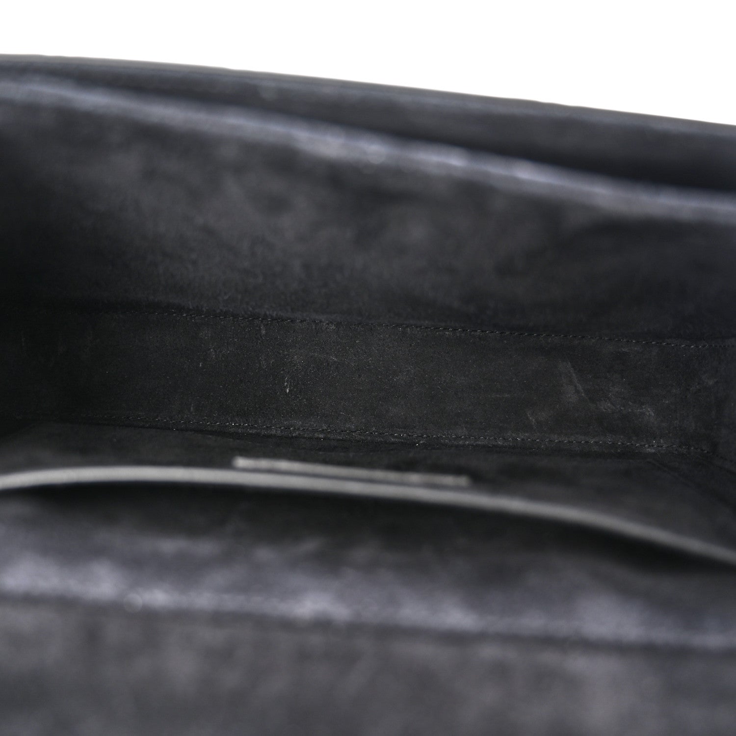 Saint Laurent Calfskin Crocodile Embossed Medium Bellechasse Satchel Black 5 of 10