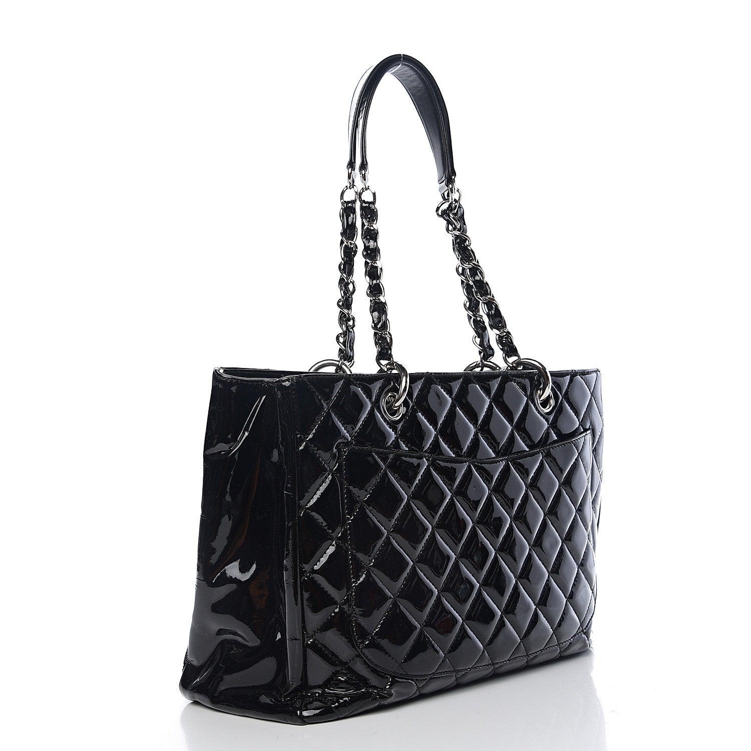 Chanel Patent Grand Shopping Tote GST Black 2 of 10