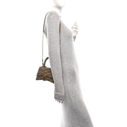 Balenciaga Coated Canvas BB Monogram Hourglass Top Handle Bag XS Beige Brown 2 of 10