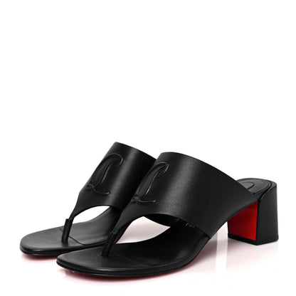 Christian Louboutin Calfskin CL Tongamule 55 Mule 39 Black 3 of 7