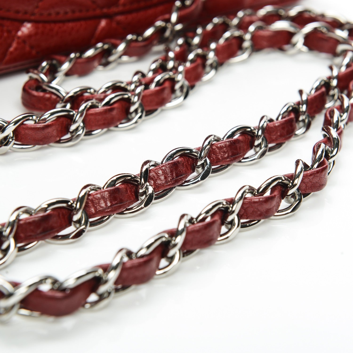 Chanel Caviar Quilted Mini Square Flap Dark Red 8 of 8
