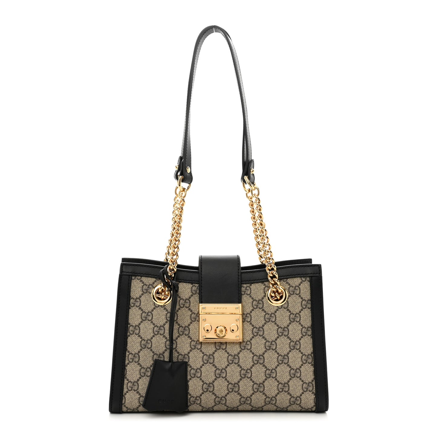 GG Supreme Monogram Small Padlock Tote Black