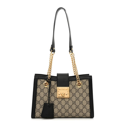 Gucci GG Supreme Monogram Small Padlock Tote Black 1 of 10