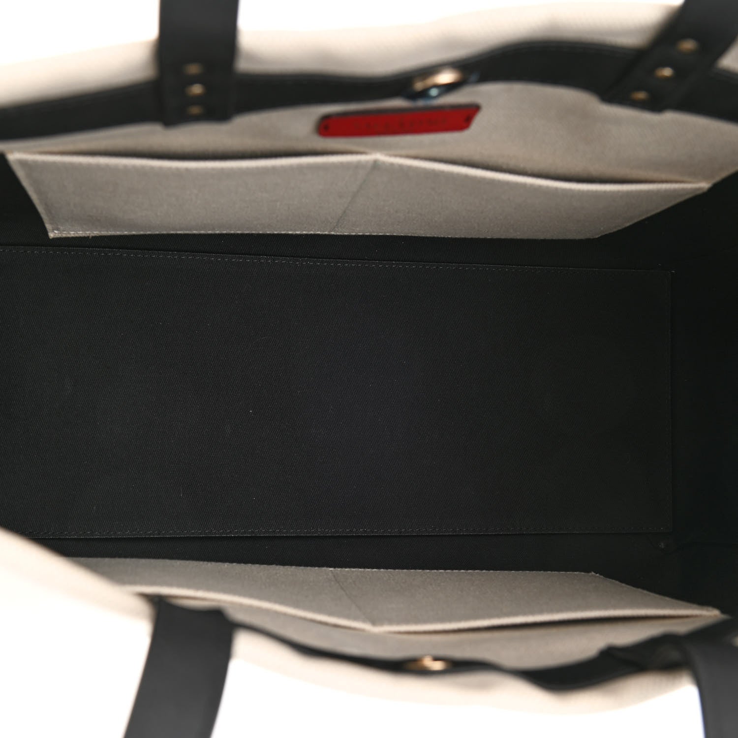 Valentino Garavani Canvas Calfskin VLTN Print Small Rockstud Tote Naturale Black 5 of 9