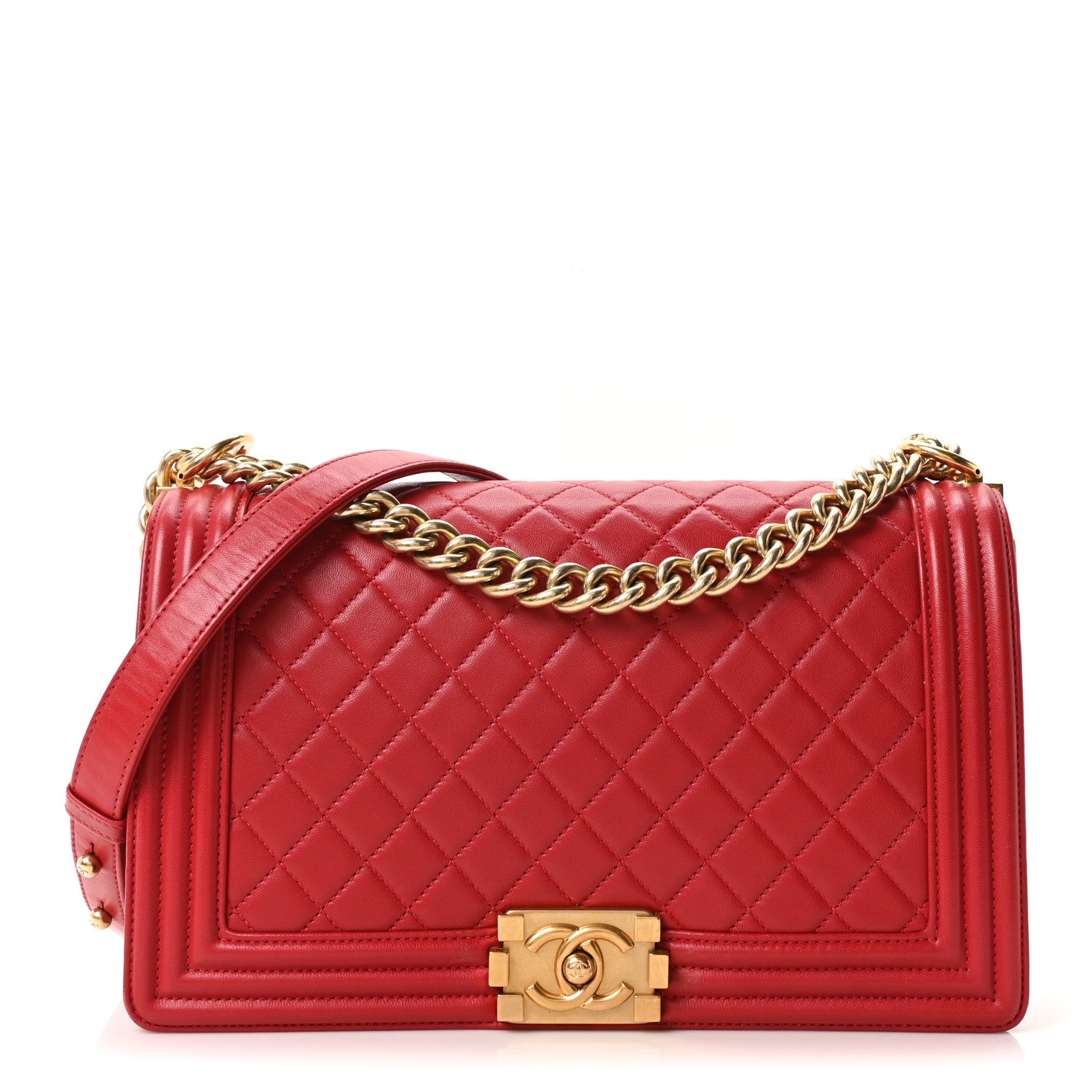 Chanel Lambskin Quilted New Medium Boy Flap Red 1 of 9
