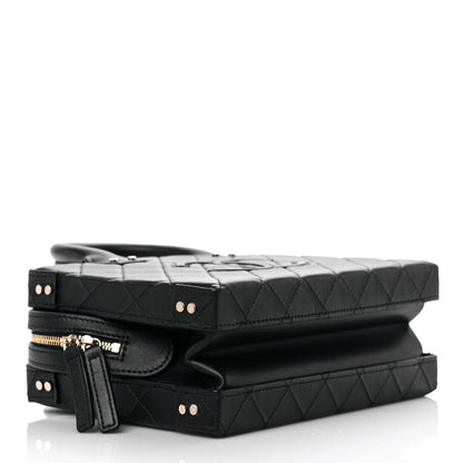 Chanel Calfskin Quilted Studded Square Vanity Case Black 4 of 12
