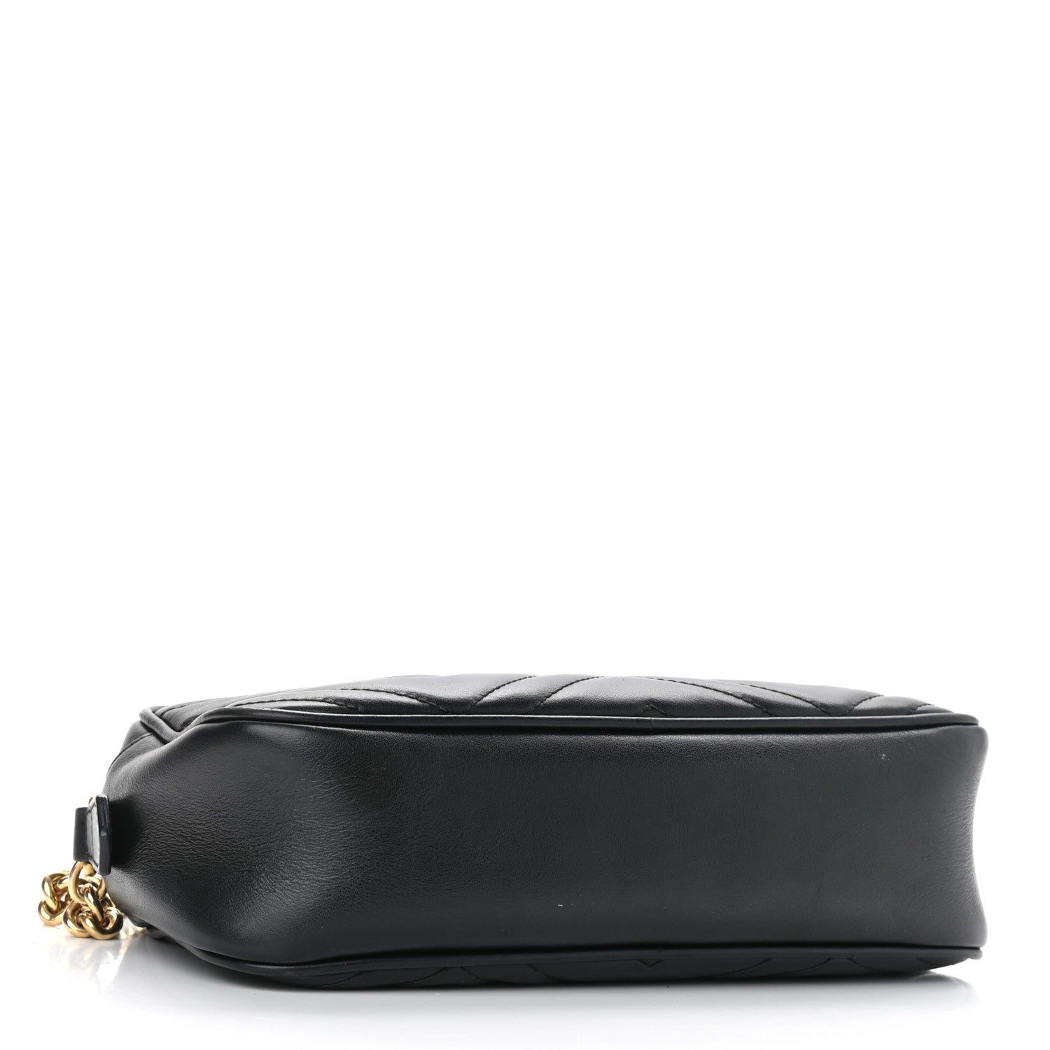 Gucci Calfskin Matelasse Small GG Marmont Chain Shoulder Bag Black 4 of 15