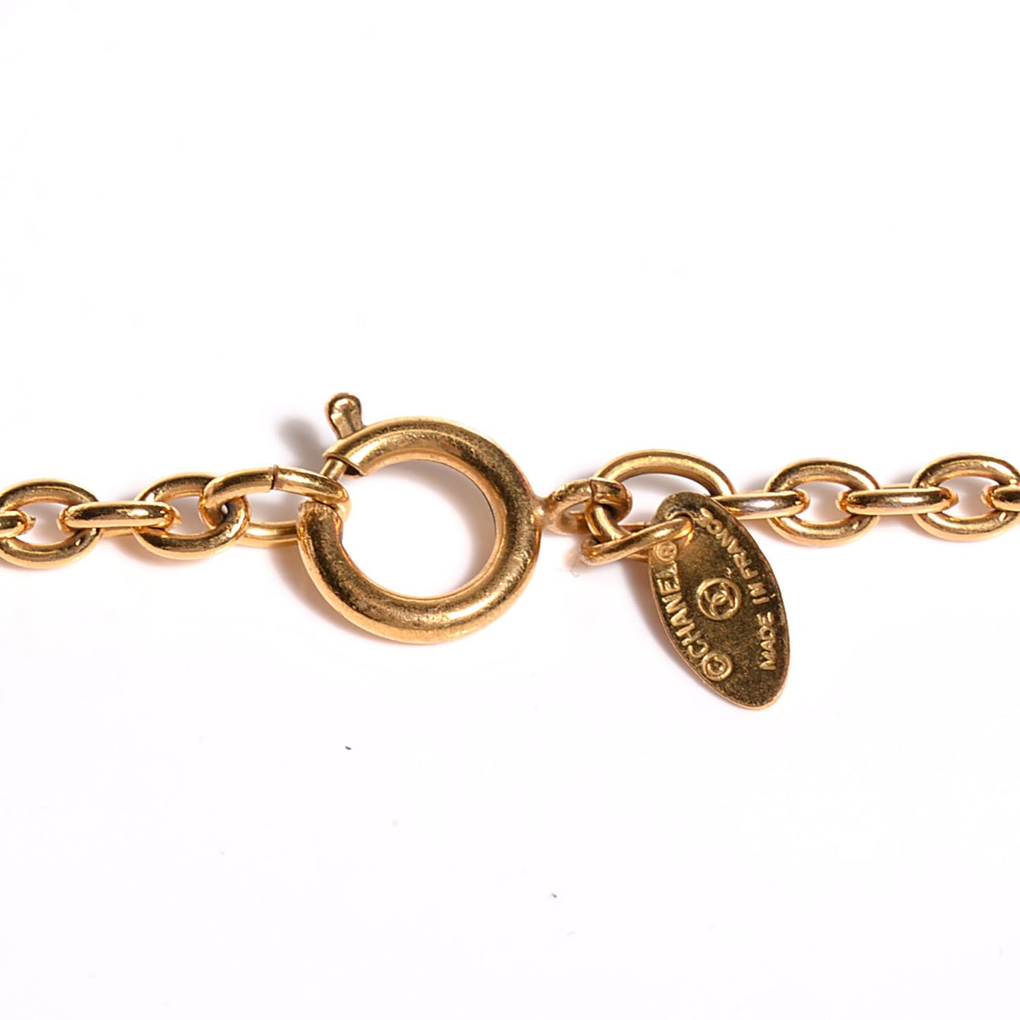 Sunburst Cutout CC Necklace Gold