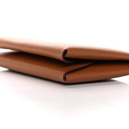 Hermes Epsom Calvi Duo Card Case Gold 9 of 10
