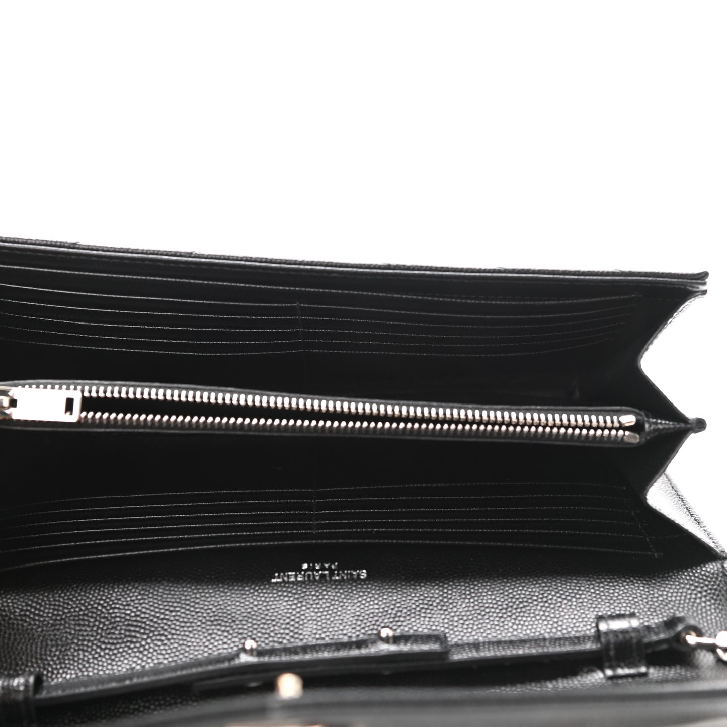 Grain De Poudre Matelasse Chevron Monogram Chain Wallet Black