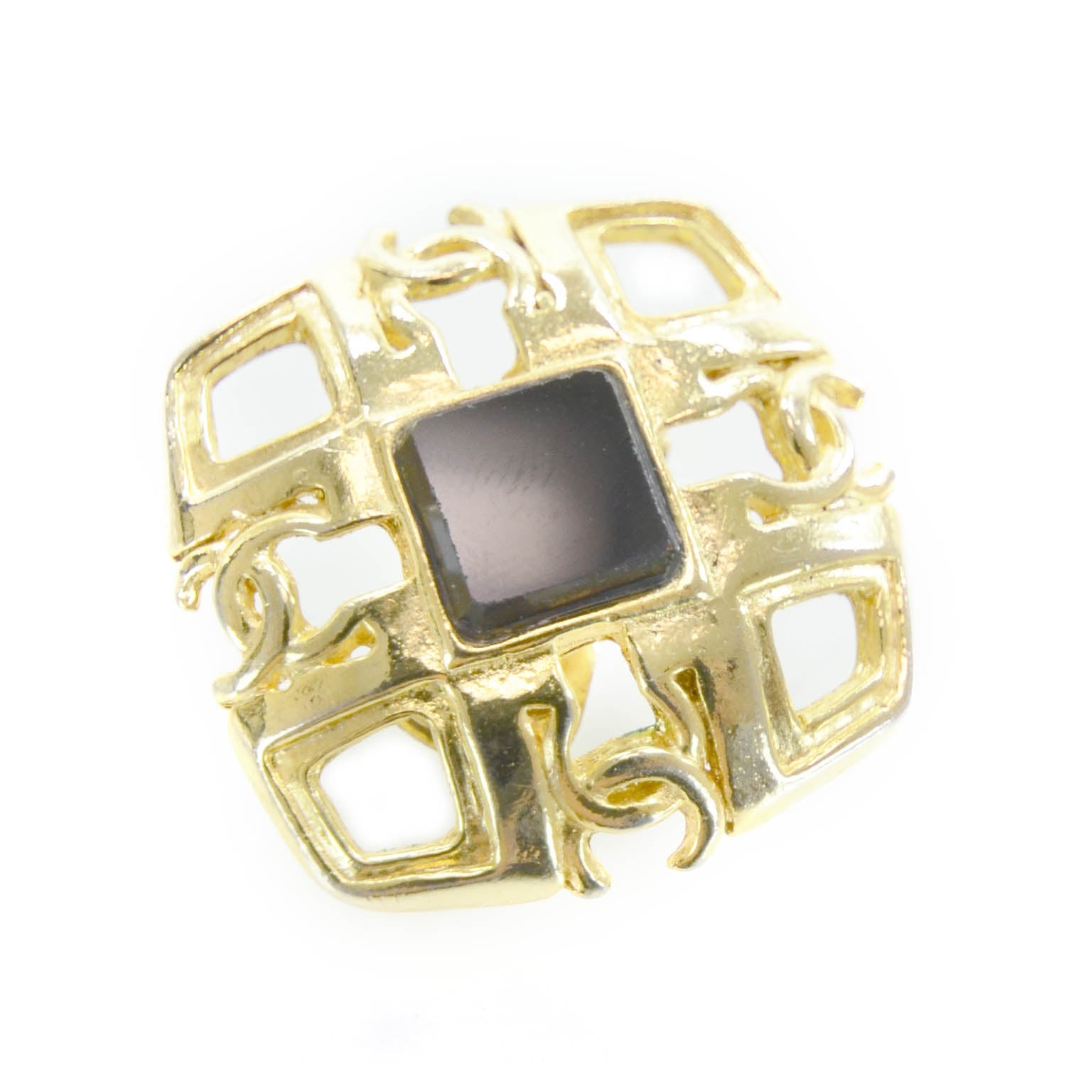 Chanel Black Crystal CC Clip On Earrings Gold 5 of 5