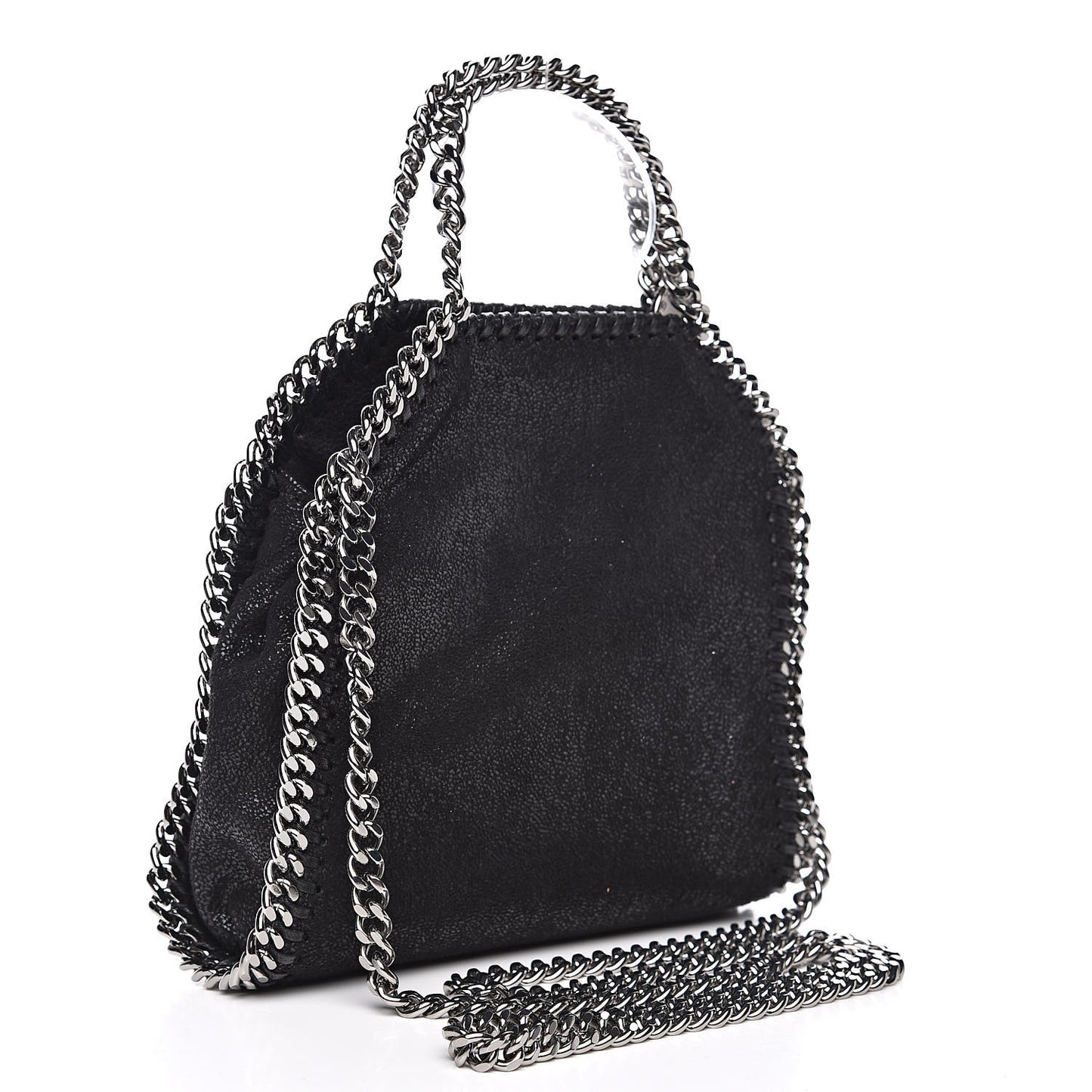 Shaggy Deer Crystal Stones Peace Tiny Falabella Tote Black