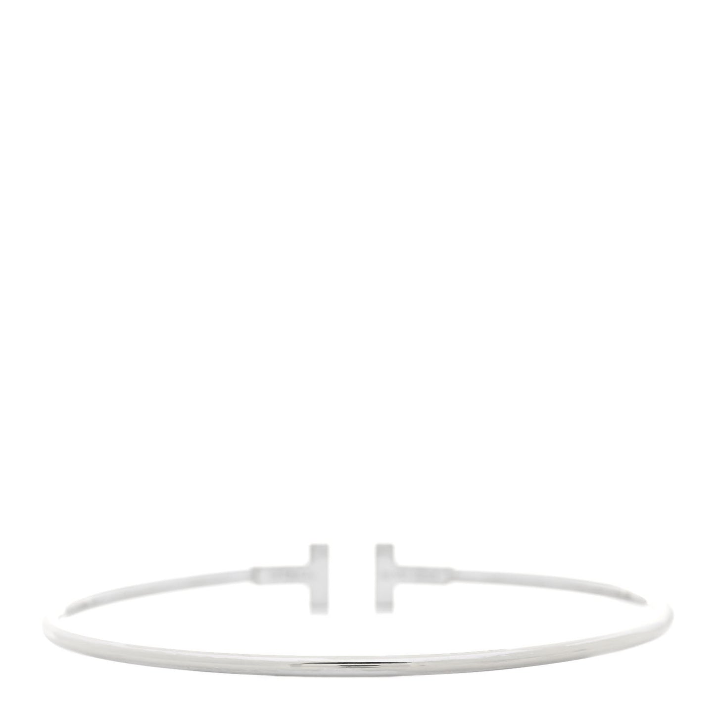 18K White Gold Narrow T Wire Bracelet