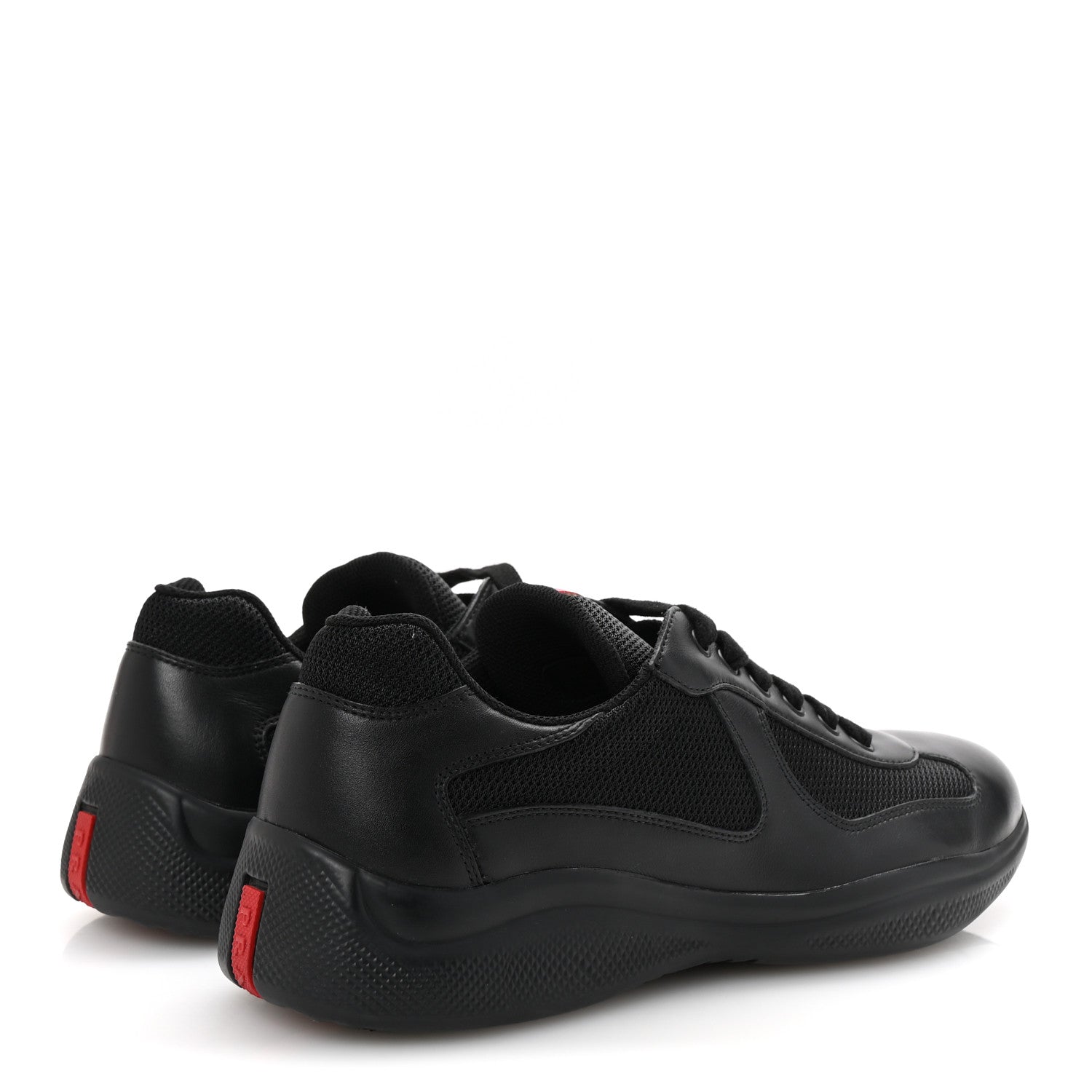 Prada Vitello Soft Mesh Mens America's Cup Sneakers  9.5 Black 5 of 10