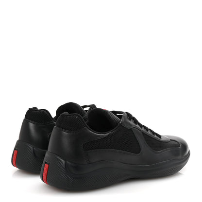 Prada Vitello Soft Mesh Mens America's Cup Sneakers  9.5 Black 5 of 10
