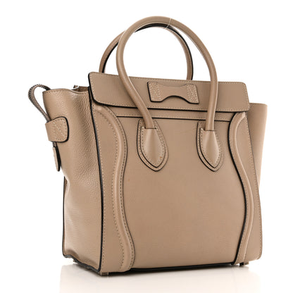 Celine Drummed Calfskin Micro Luggage Dune 3 of 11