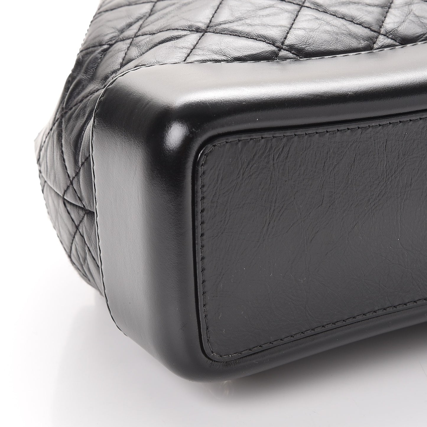 Aged Calfskin Quilted Gabrielle Backpack Black