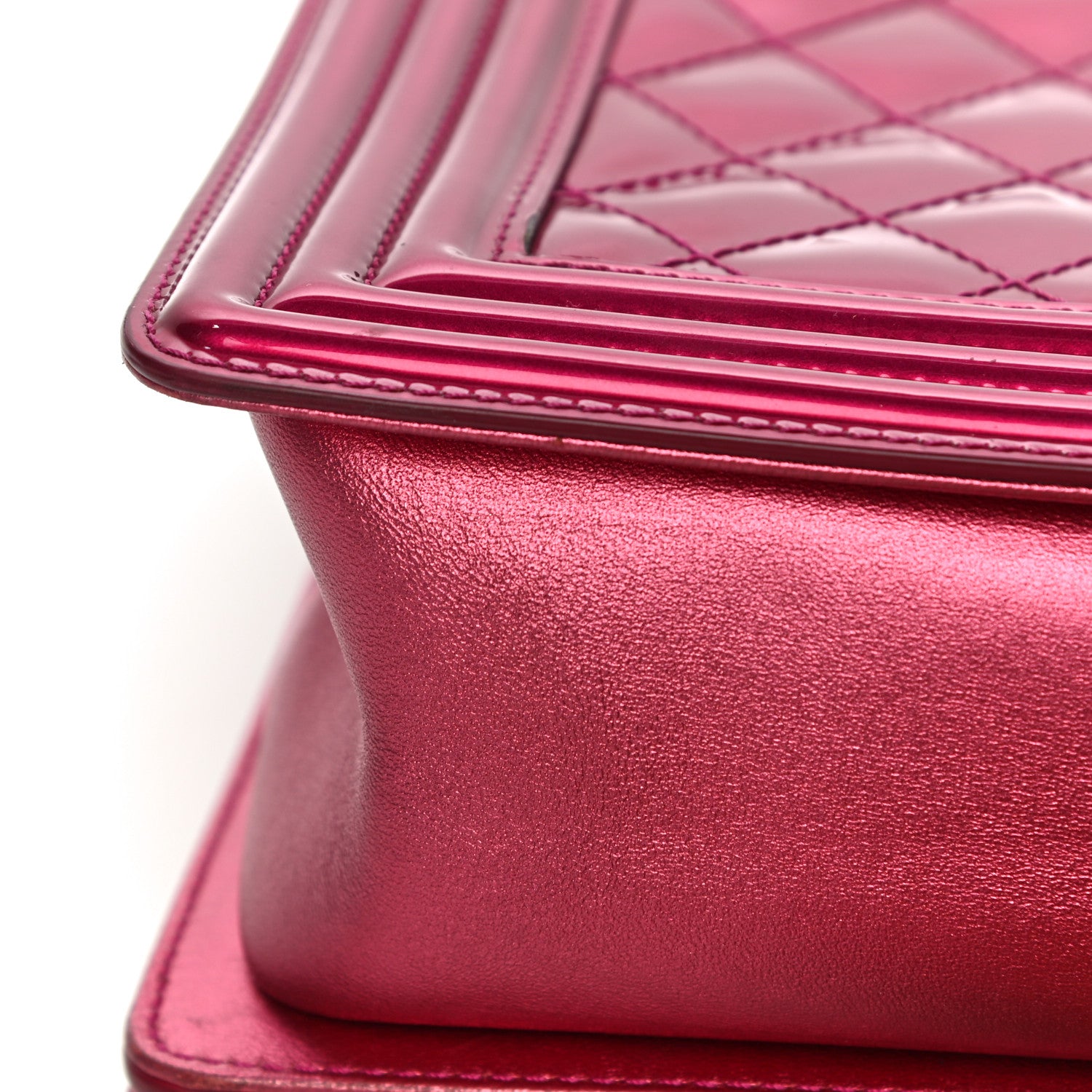 Chanel Metallic Patent Quilted New Medium Boy Flap Fuchsia 24 of 25
