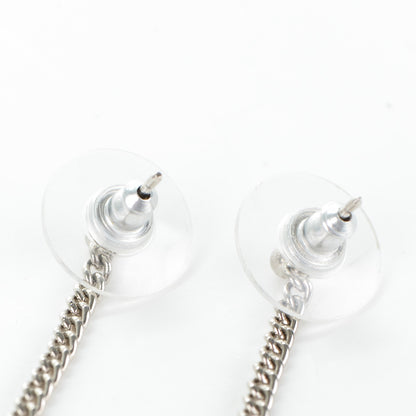 Chanel CC Long Drop Earrings Silver 3 of 3