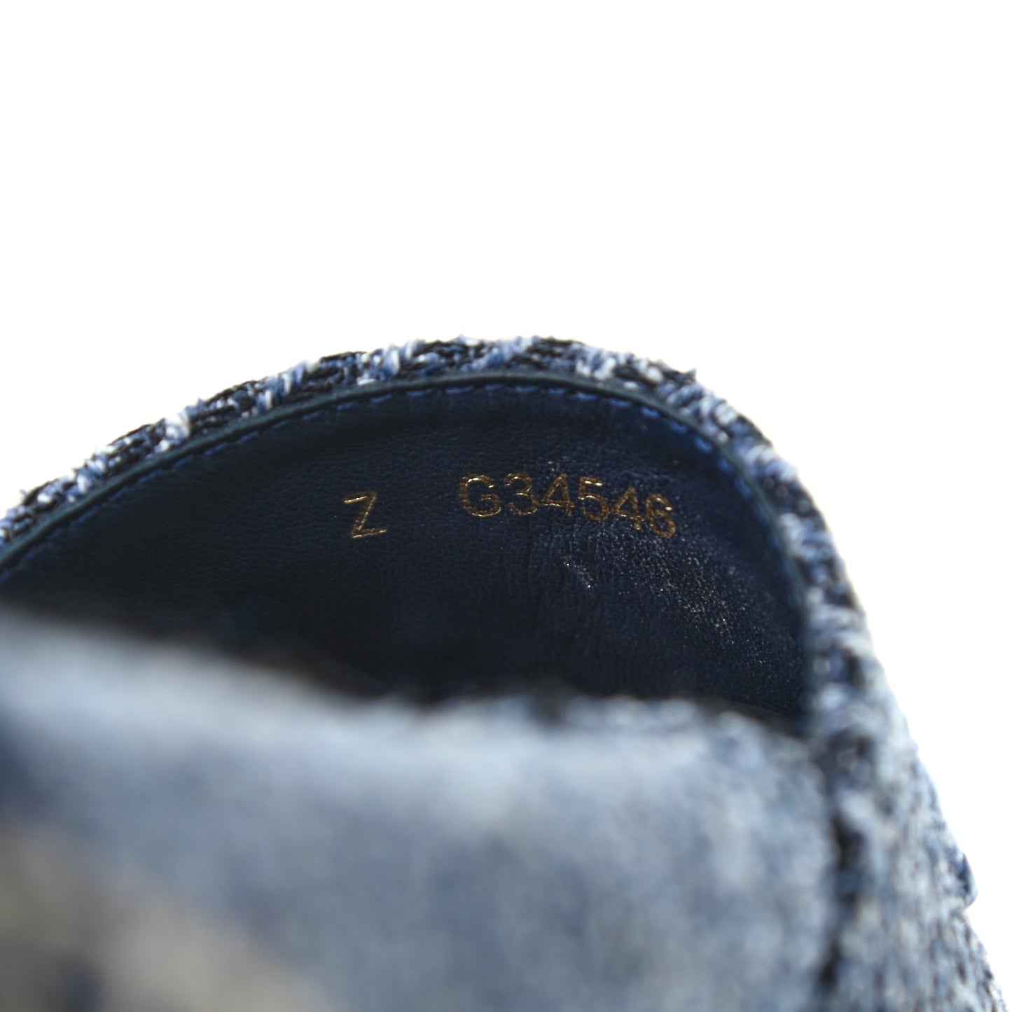 Cotton Tweed CC Espadrilles 36 Blue Ecru Black