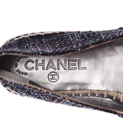 Chanel Metallic Tweed Patent CC Espadrilles 36 Black Multicolor 7 of 10