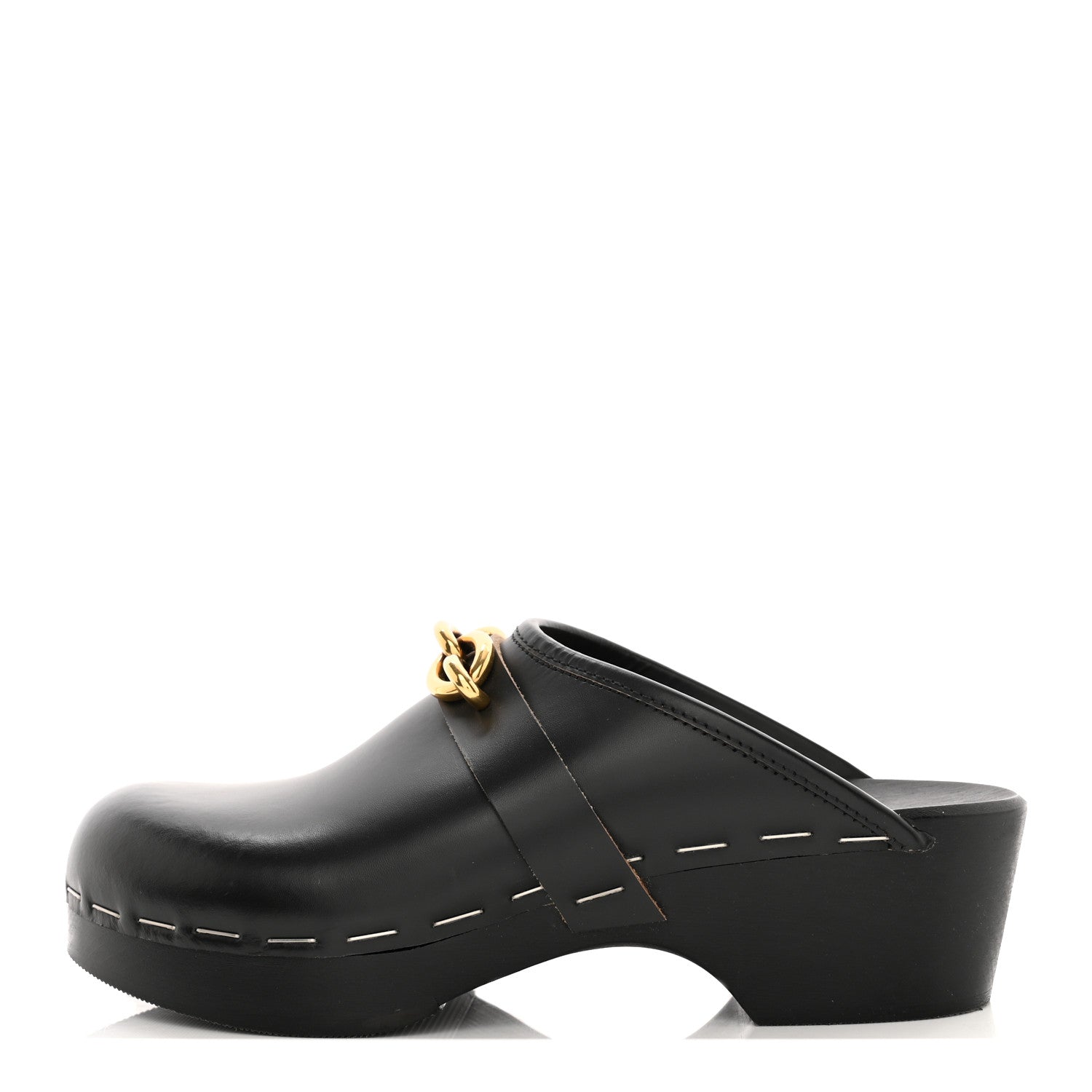Saint Laurent Smooth Calfskin Le Maillon Clogs 38 Black 1 of 8