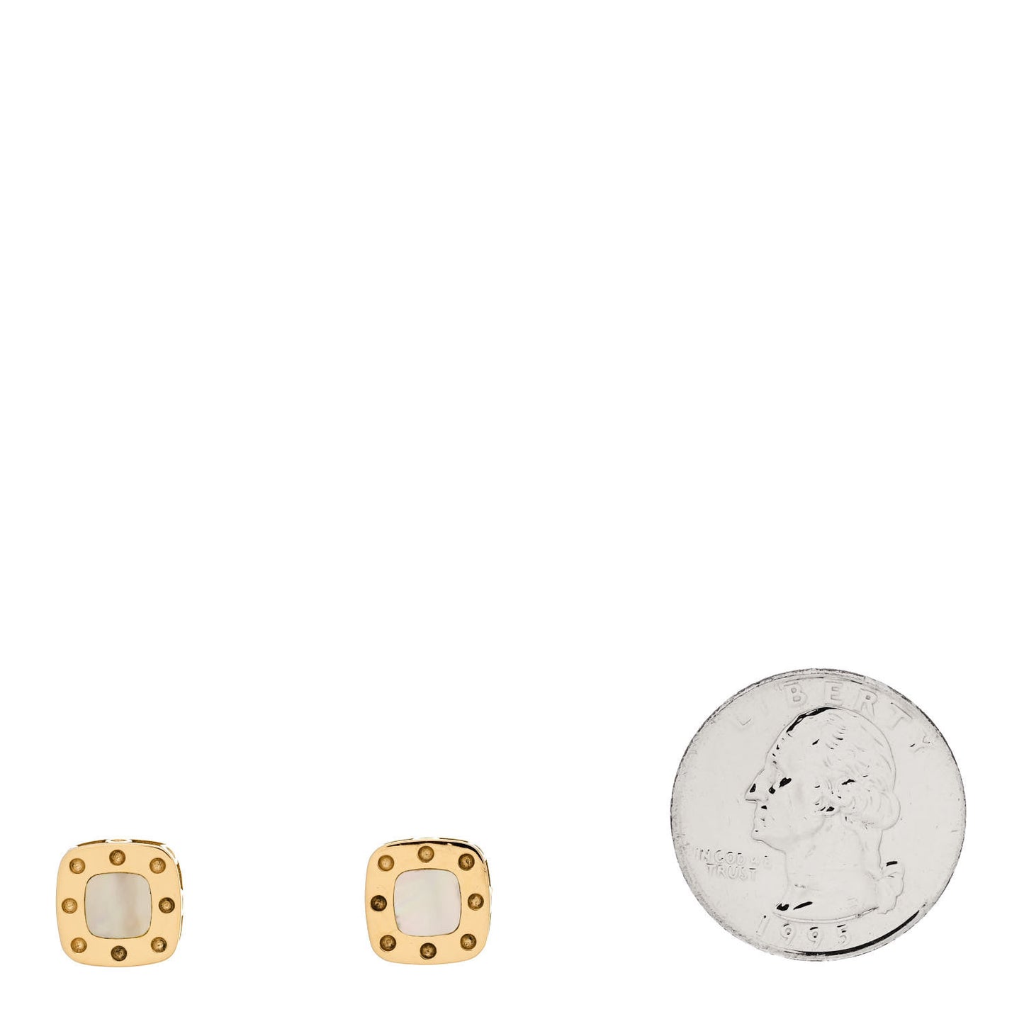 18K Yellow Gold Mother of Pearl Pois Moi Stud Earrings