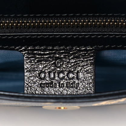 Gucci Calfskin Diagonal GG Medium Thiara Double Envelope Shoulder Bag Black White 6 of 13
