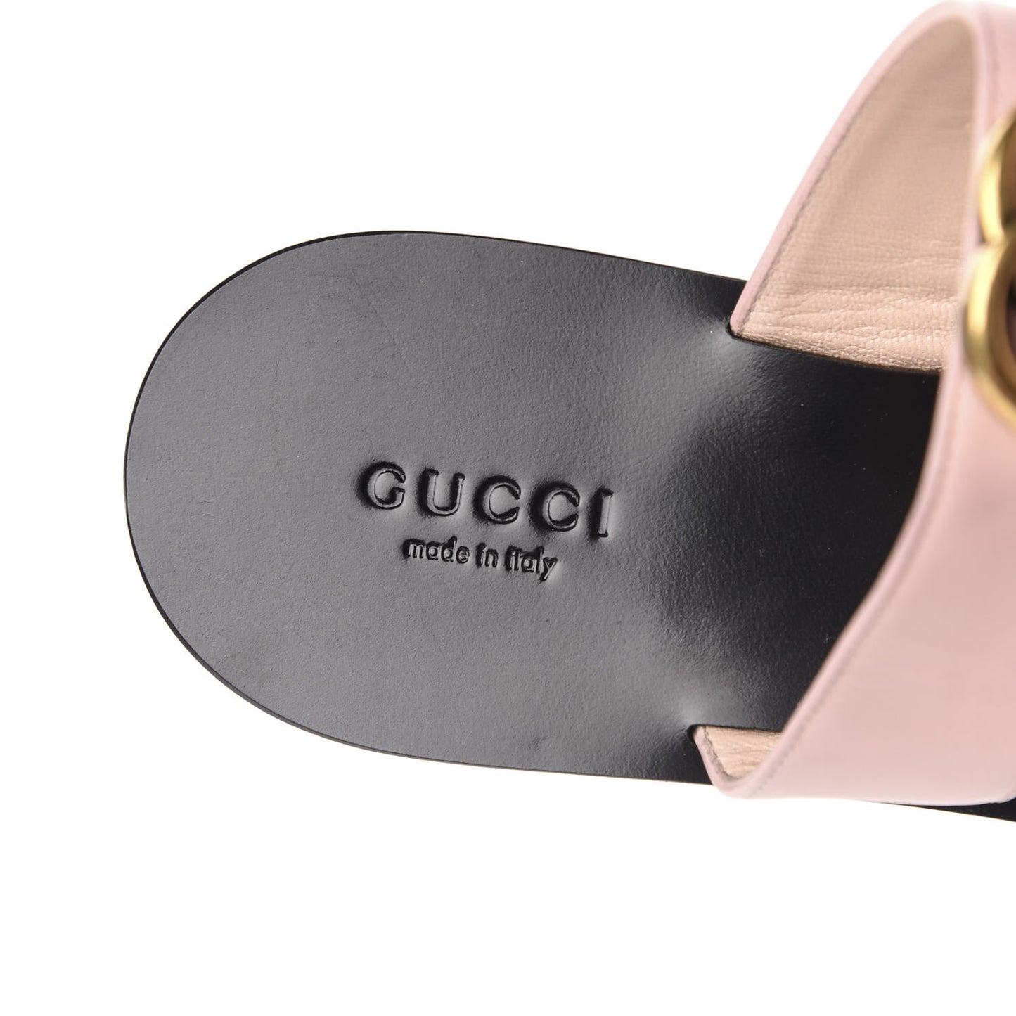 Calfskin GG Marmont Thong Sandals 37.5 Perfect Pink