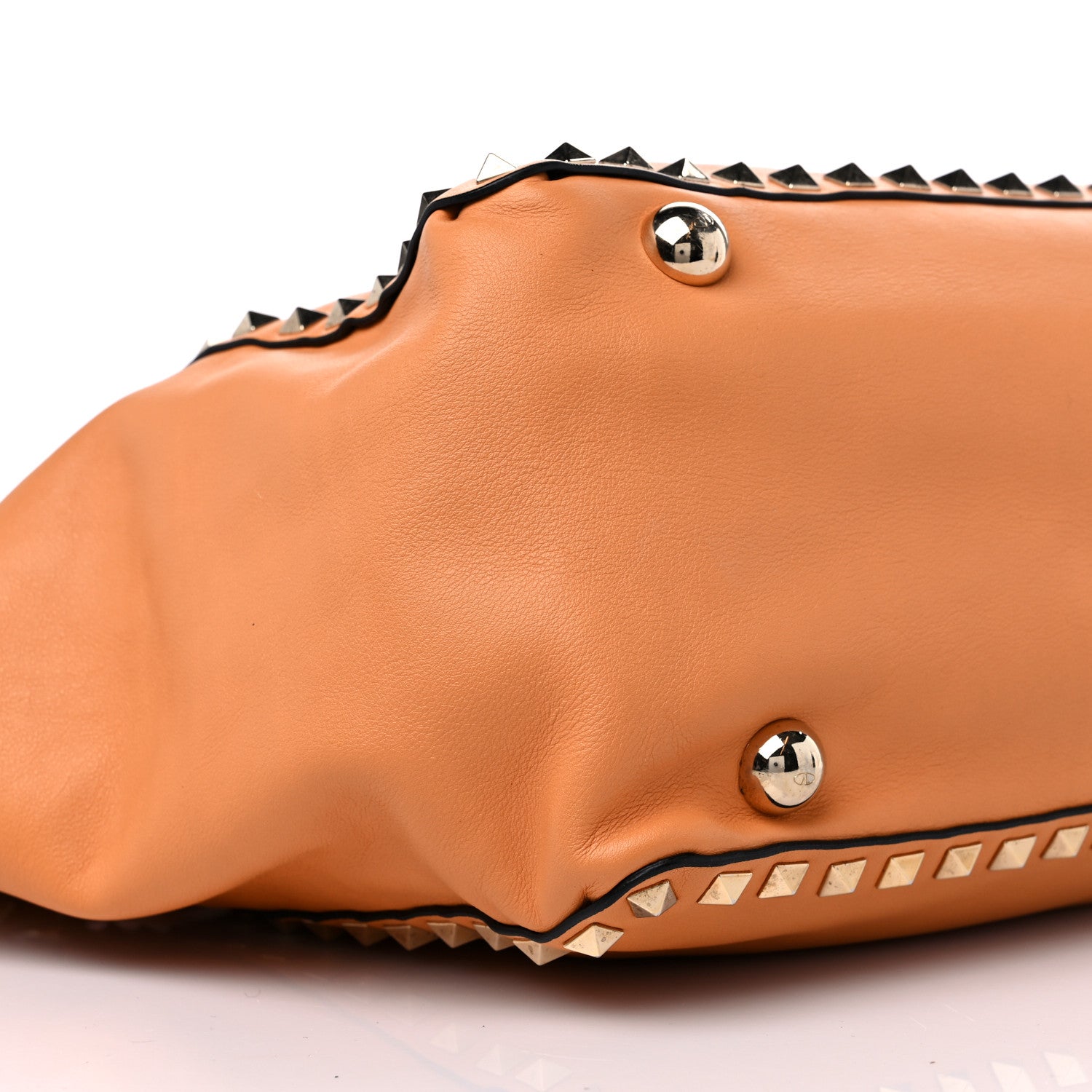 Valentino Garavani Vitello Medium Rockstud Tote Orange Fluo 6 of 7
