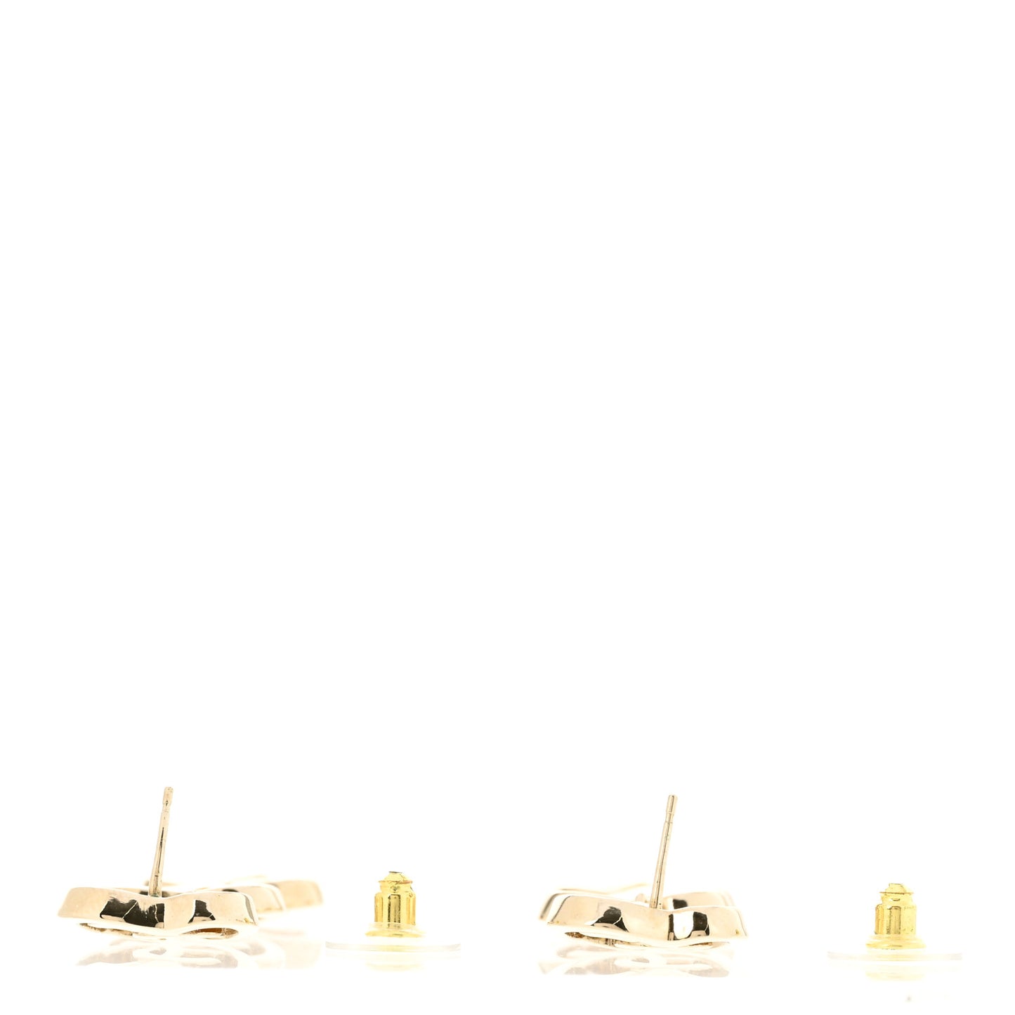 Metal CC Triple Heart Coco In Love Drop Earrings Gold