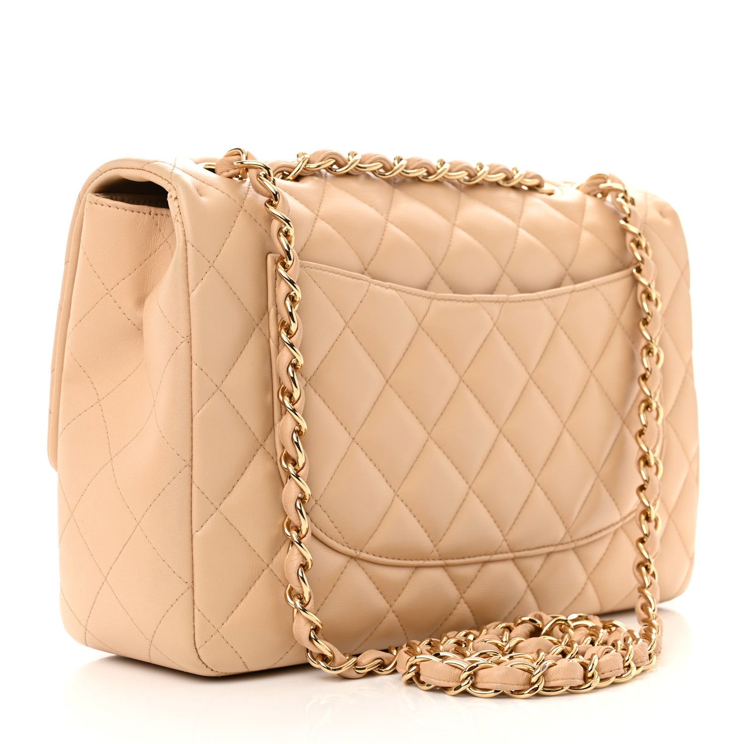 Chanel Lambskin Quilted Jumbo Single Flap Beige Clair 3 of 11