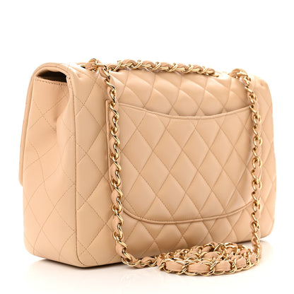 Chanel Lambskin Quilted Jumbo Single Flap Beige Clair 3 of 11