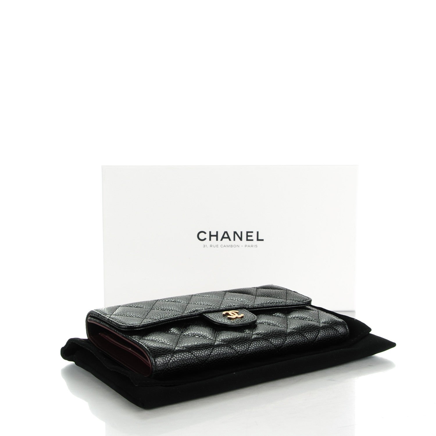 Chanel Caviar Quilted Large Flap Wallet Black 4 of 8