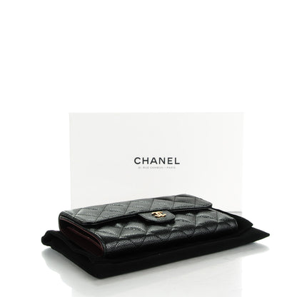 Chanel Caviar Quilted Large Flap Wallet Black 4 of 8