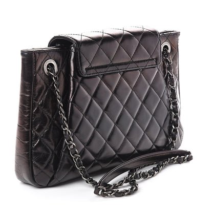 Chanel Glazed Calfskin Quilted Accordion Flap Black 2 of 9