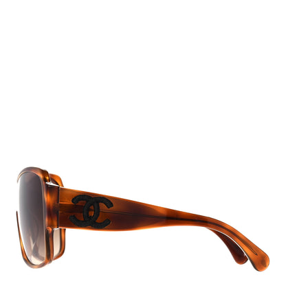 Chanel Acetate Shield Sunglasses 5449-A Dark Tortoise 4 of 7