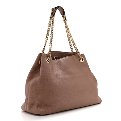 Gucci Pebbled Calfskin Medium Soho Chain Shoulder Bag Antique Rose 3 of 11