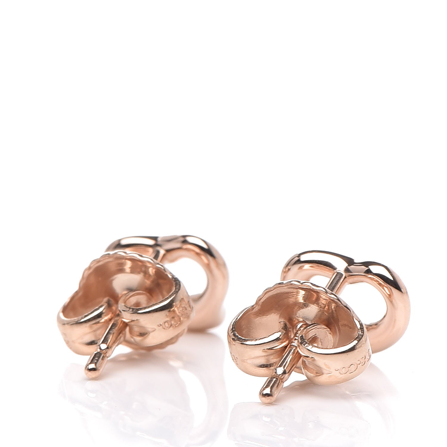 Tiffany 18K Rose Gold 7mm Elsa Peretti Open Heart Earrings 3 of 4