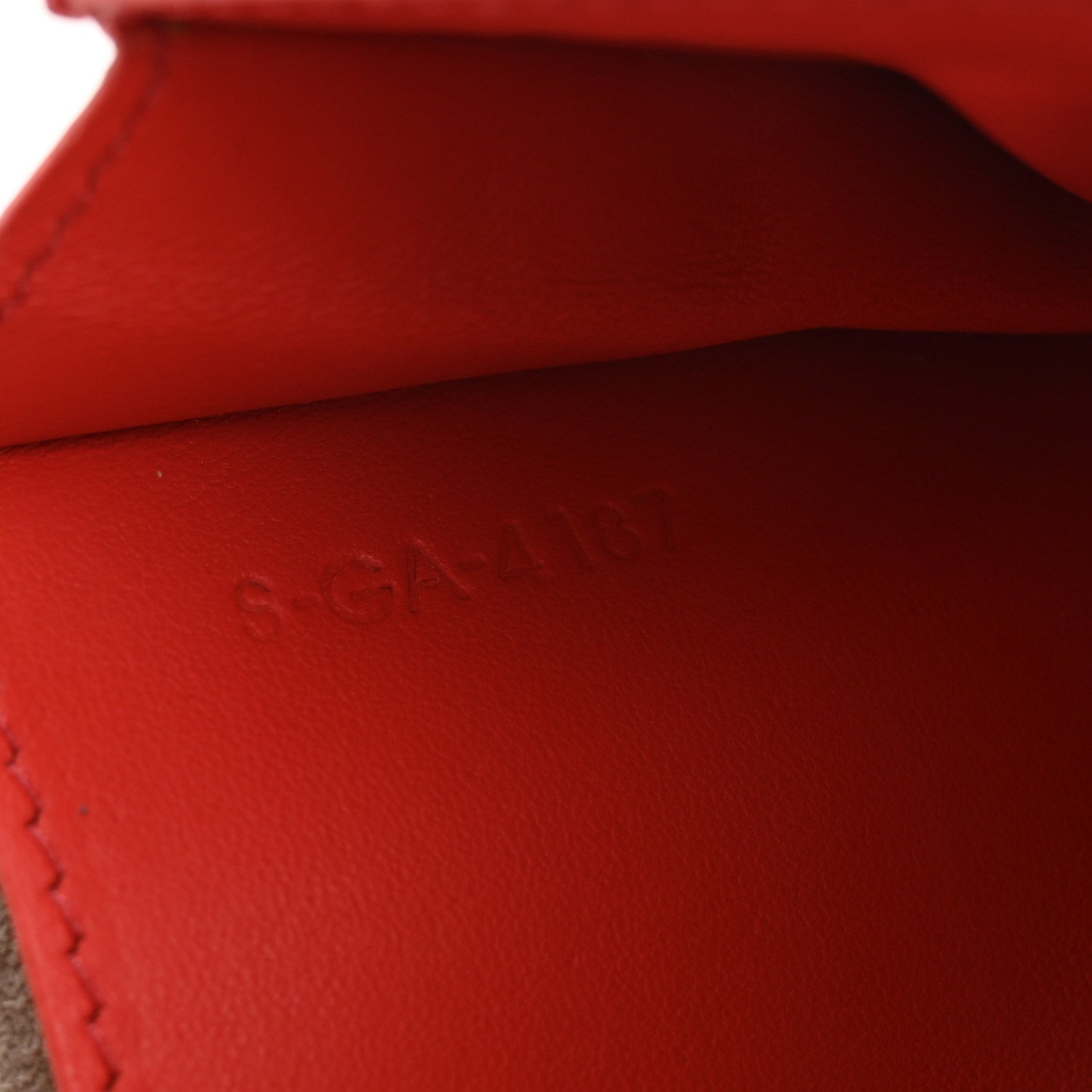 Celine Grained Calfskin Large Multifunction Strap Wallet Light Taupe Red 6 of 10