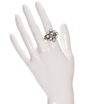 Chanel Crystal CC Ring 7 Silver 2 of 5
