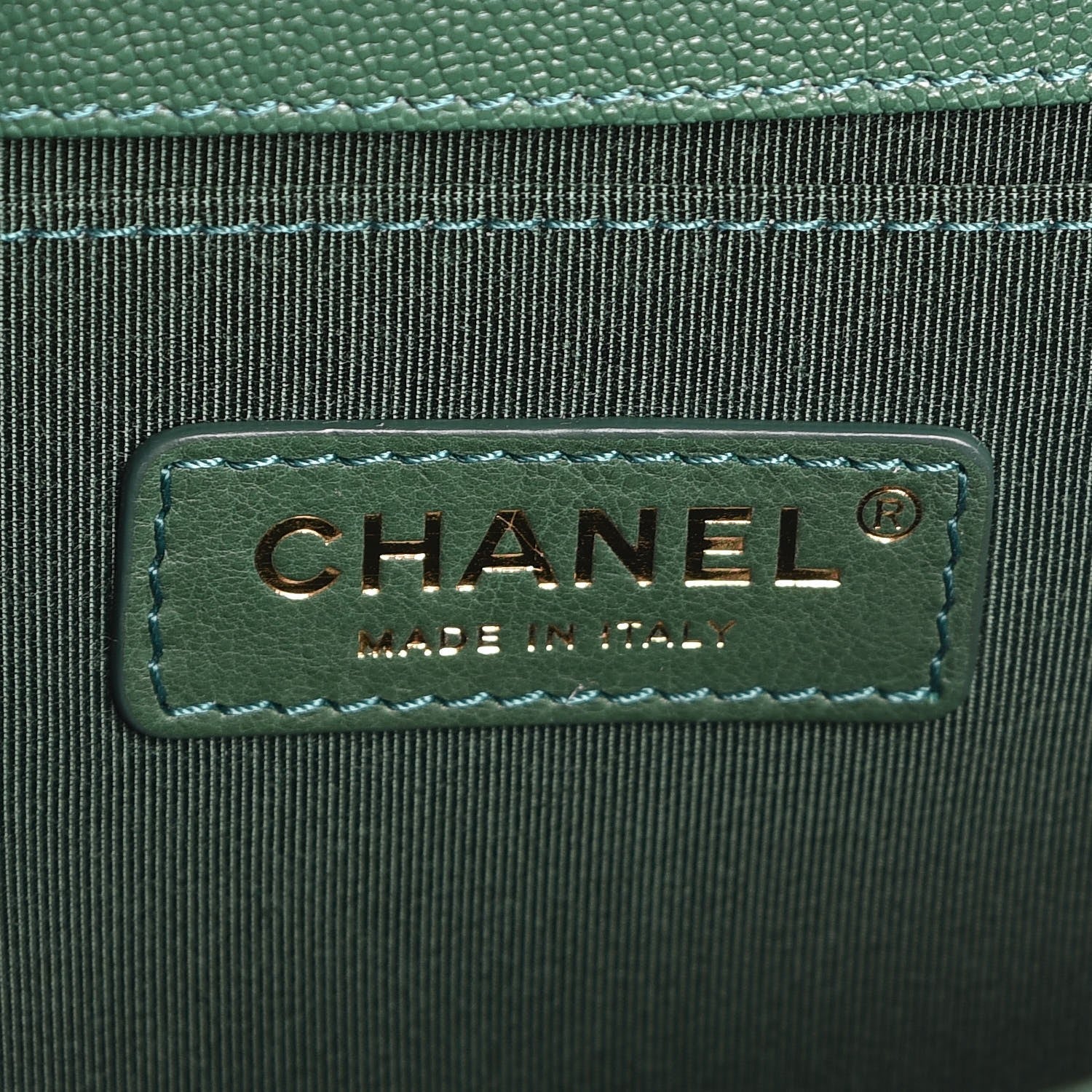 Chanel Caviar Quilted Medium Boy Flap Green 6 of 7