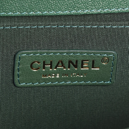 Chanel Caviar Quilted Medium Boy Flap Green 6 of 7
