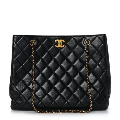 Chanel Lambskin Quilted Shopping Tote Black 1 of 9