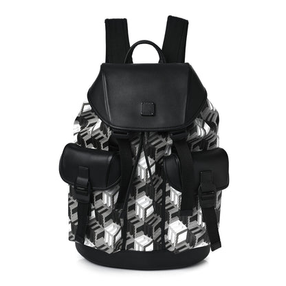 MCM Cubic Monogram Medium Bradenburg Backpack Black White 1 of 9