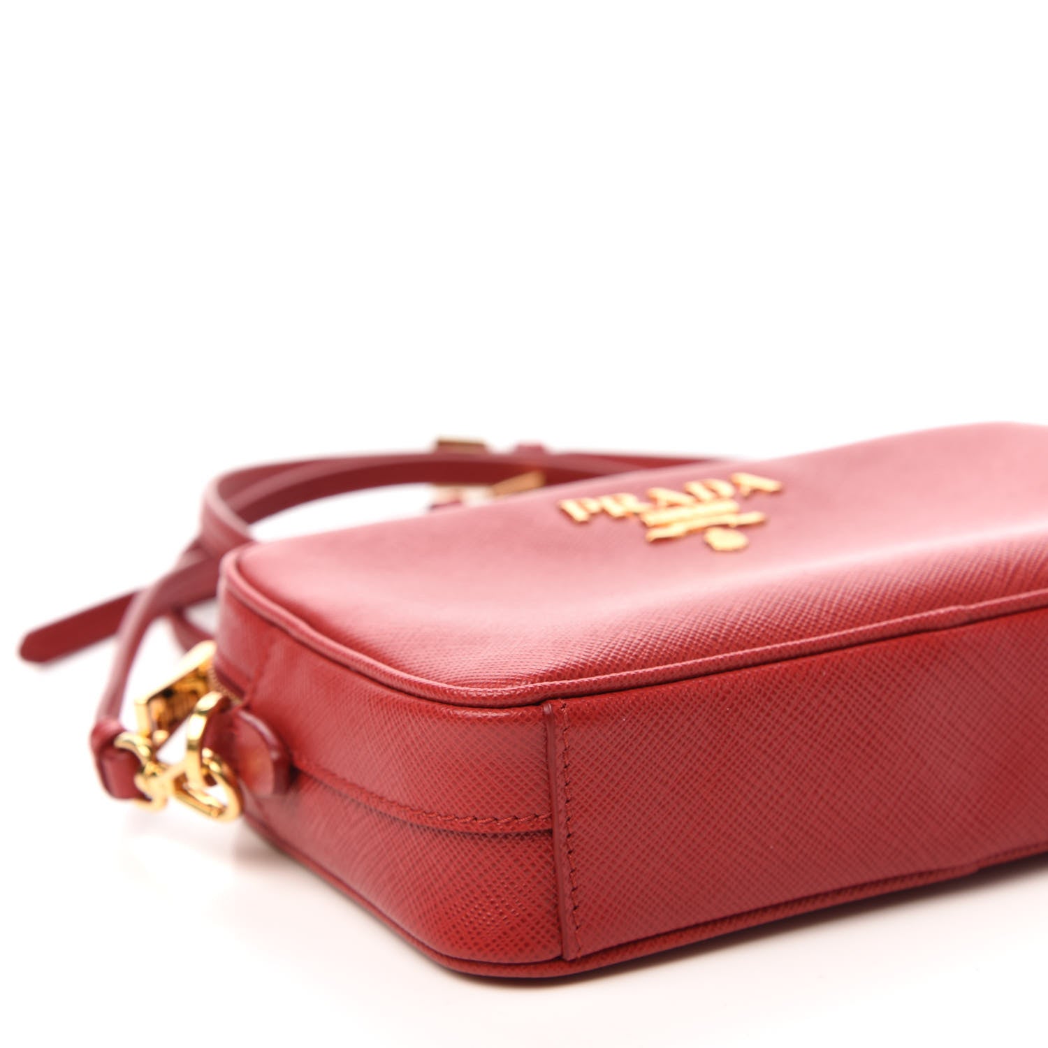 Prada Saffiano Mini Camera Crossbody Bag Fuoco 6 of 14