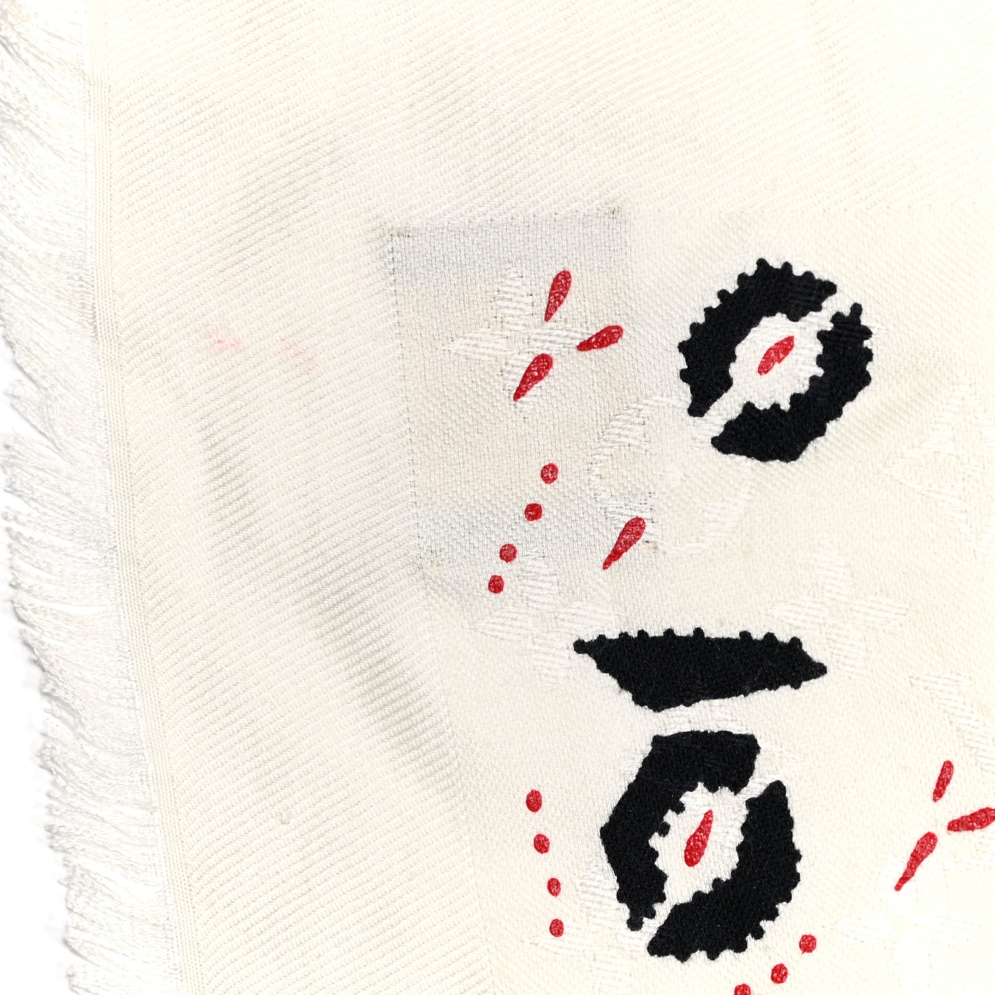Silk Wool Monogram Graphic Scarf Black